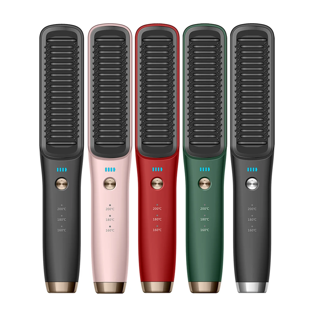 

Wireless Electric Hot Comb Multifunctional Hair Straightener Comb Anti-Scalding Styling Tool Cordless Straightening Brush