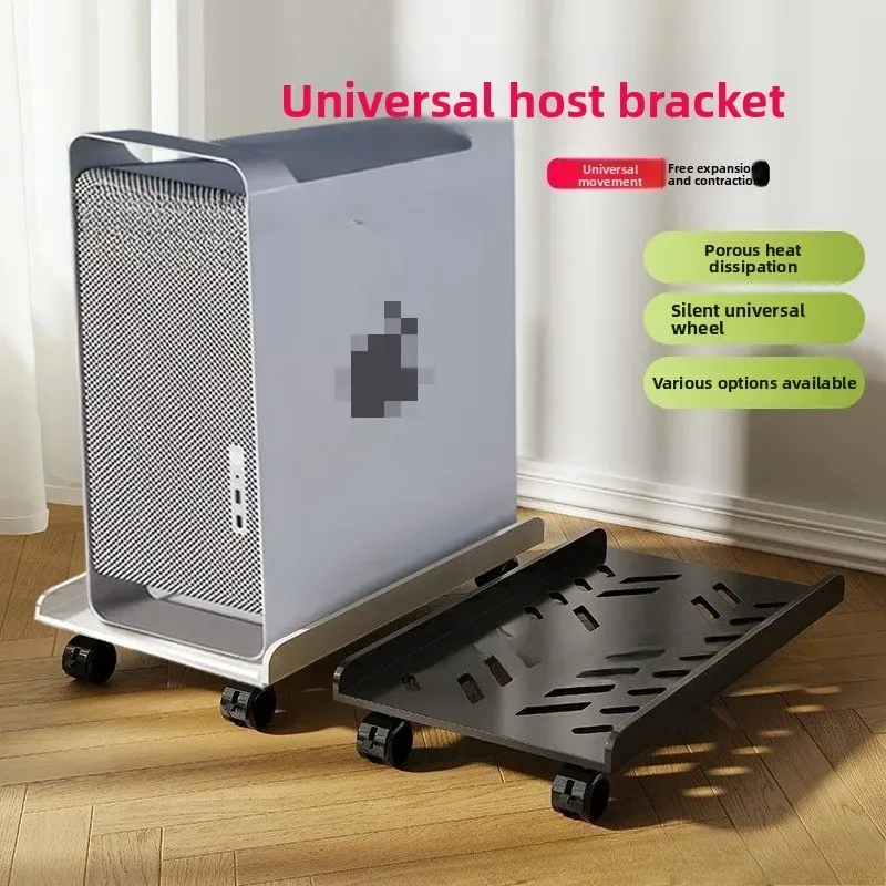 حامل وحدة المعالجة المركزية المحمول القابل للتعديل لسطح المكتب تحت المكتب وحامل وحدة المعالجة المركزية للتهوية مع حامل برج الكمبيوتر مع حامل صينية الكمبيوتر بعجلات مكون من 4 عجلات #4
