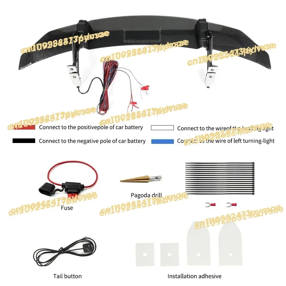 Universal Automatic Adjustable Real Carbon Fiber Electric Car Rear Trunk Tail Boot Spoiler