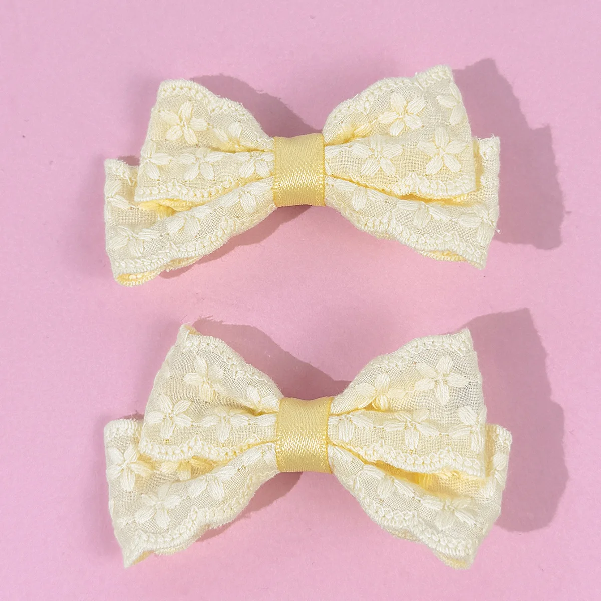 60pc Lace Embroidered Bow Hair Clips Waves Edge Locked Hairpins Barrettes Hairgrips Headwear for Women Girls Kids Wholesale
