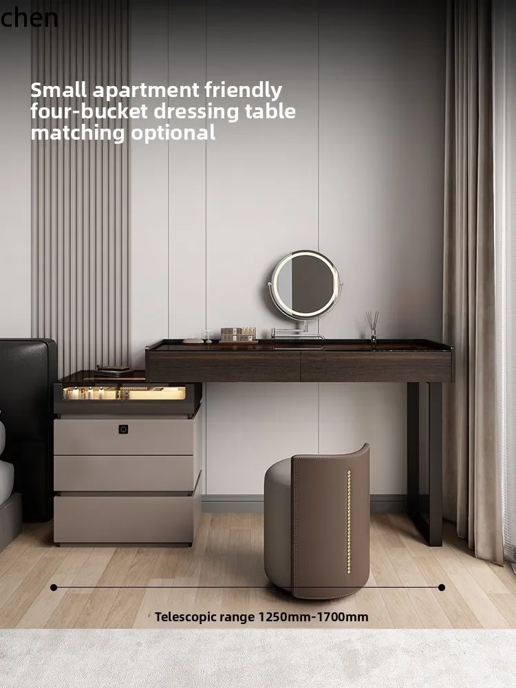 DSA Minimalist Small Apartment Corner Dressing Table and Chest of Drawers Integrated Light Luxury High-End Feel with Fingerprint