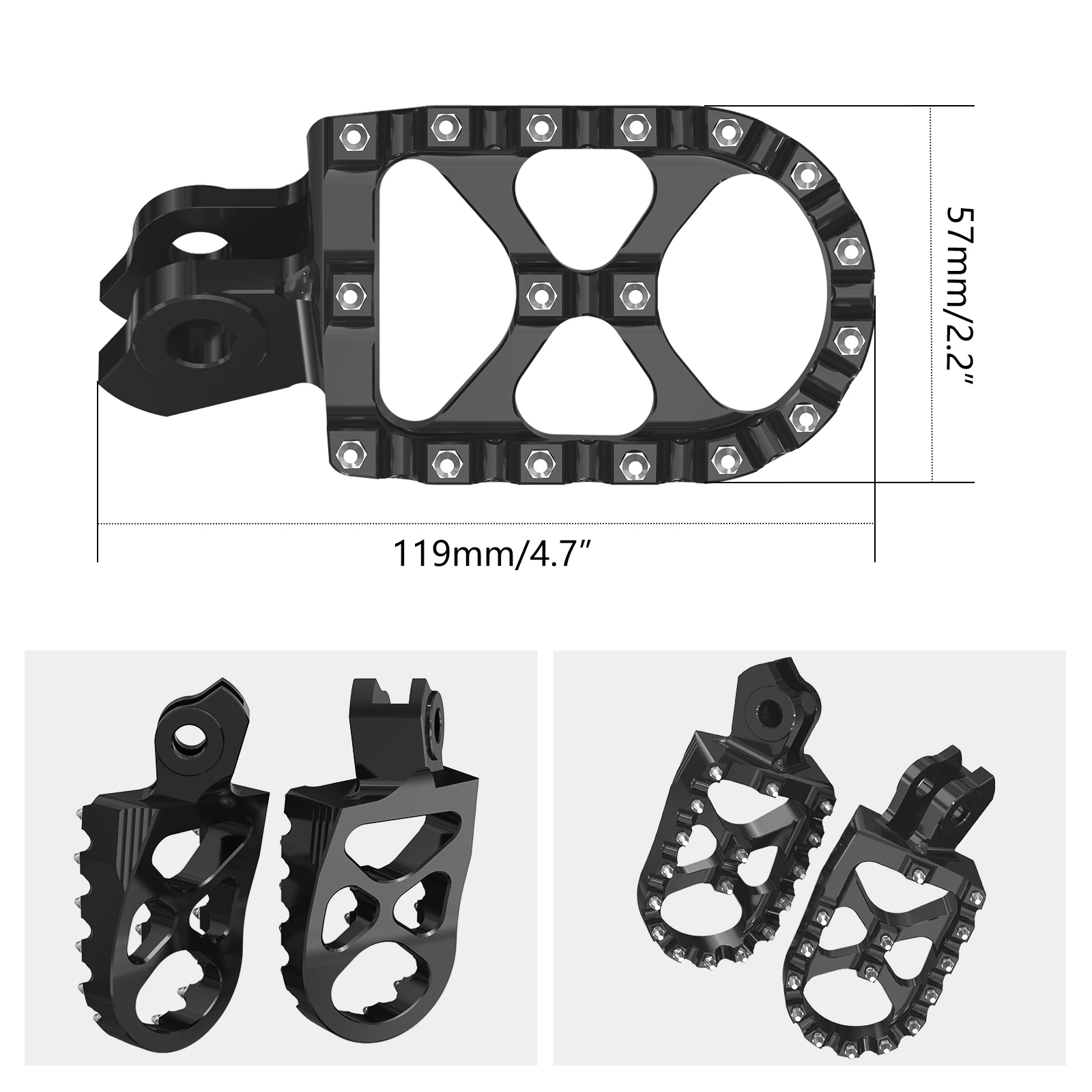 NICECNC For Suzuki RMZ250 2010-2024 57mm Wide Foot Pegs FootRest Footpegs Rests For Suzuki RMZ450 2008-2024 RMX450Z 2010-2019
