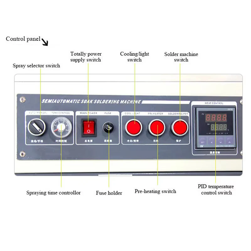 PCB 용접 모델 YX3525BG용 반자동 납땜 기계
