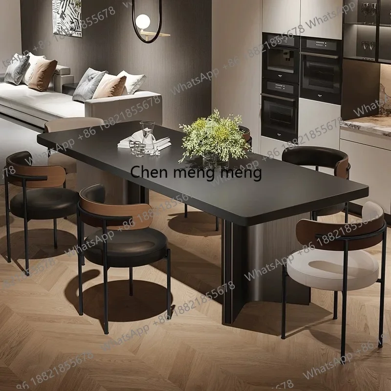 

Скидка Простой скандинавский современный ресторанный стол Эстетика Высокое качество Легкая роскошная эстетика Обеденный стол Дизайнерский мех Muebles