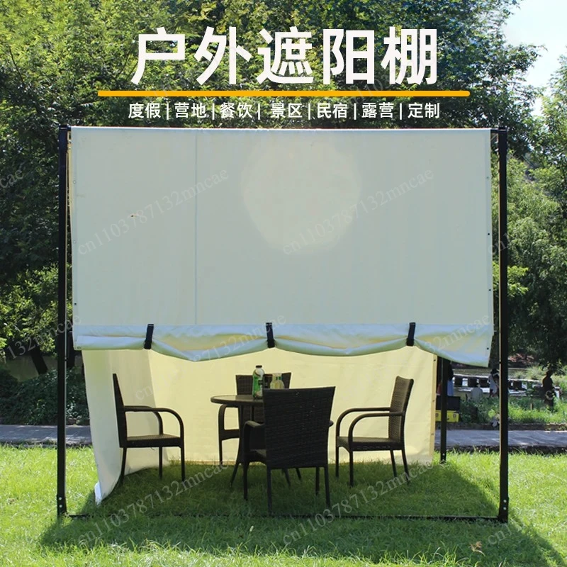 Telescopic Folding Parking Windproof and Sun Protection Canopy Outdoor Courtyard Awning Tent Yard Outdoor Awning Enclosure