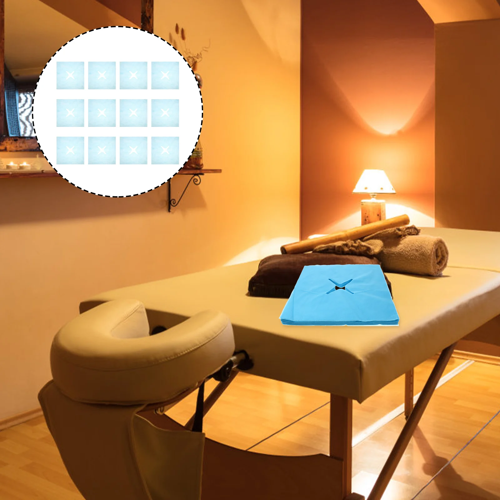 

100pcs Disposable Face Hole Pillow Mats Non-Woven Massage Headrest Pads Beauty Salon Supplies Rest Cradle Covers Face Cushion