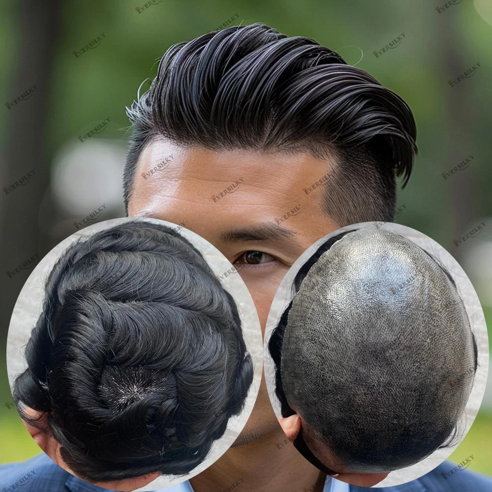 

Мужской парик из натуральных индийских волос Реми, черный, с незаметной линией роста волос, модель 1 # Мужской парик Jet Black 1B30 1B50 Salt&Pepper для мужчин с проблемами с волосами