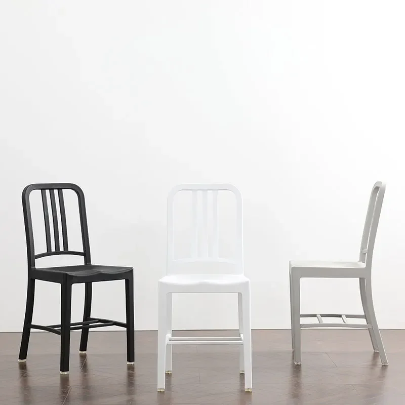 Navy Chair Outdoor Leisure Chair, Cafe Dining Chair, Colored Plastic Conference Negotiation Staff Chair, Simple Industrial Chair