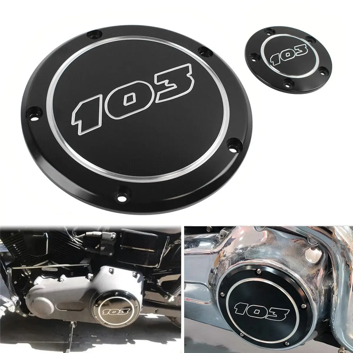 

Motorcycle 103 Derby Timing Engine Clutch Side Cover Set For Harley Softail Touring Dyna Road King Fat Boy Low Rider 1999-2017