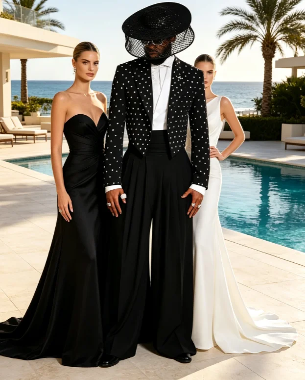Latest Design Fashion Men Suits Slim Fit Peak Lapel Man Prom Tuxedos 2 Pieces Sets High-qublity Male Blazers Banquet Ropa Hombre