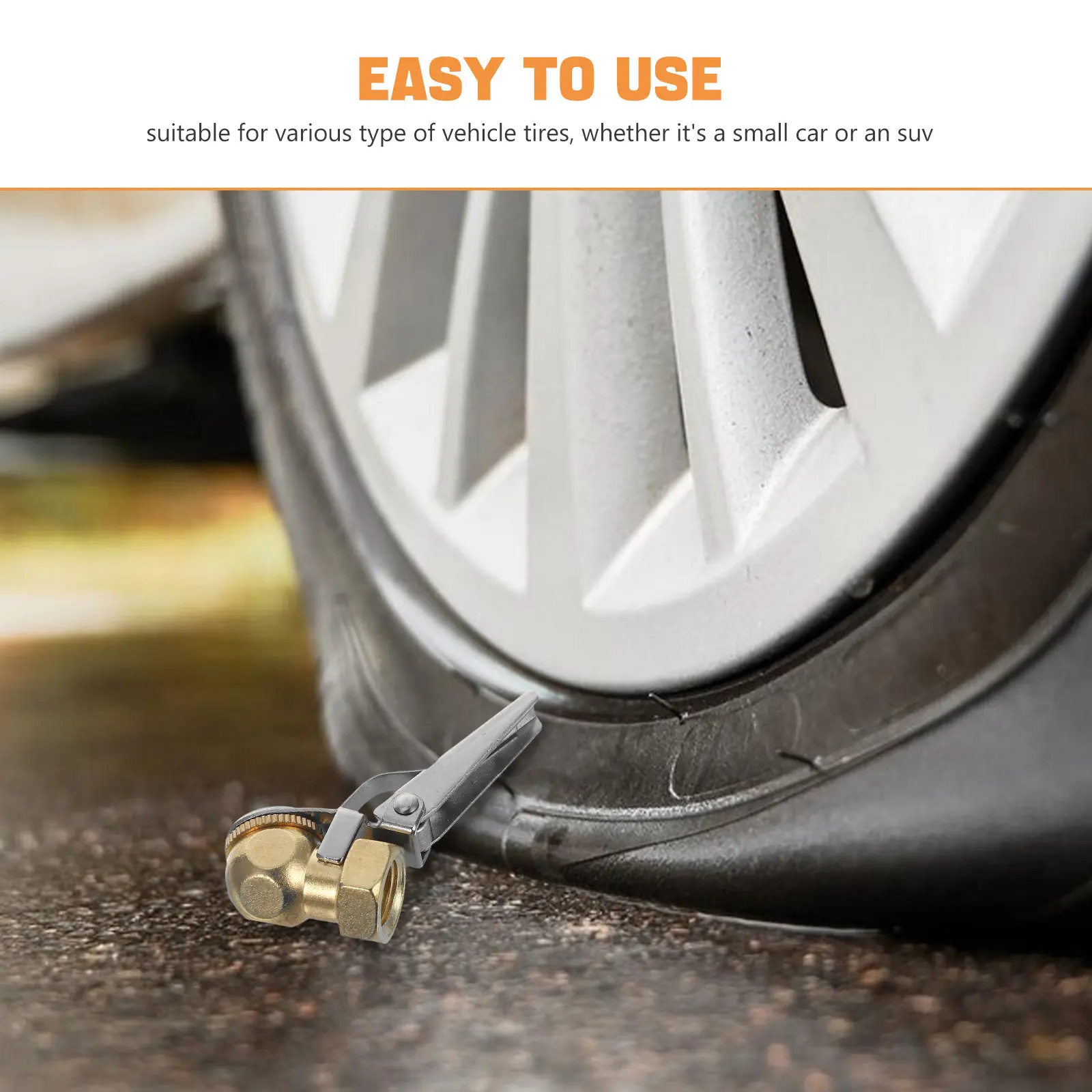Automotive Tire Inflator Chuck Clip-on Locking Design Threaded Inflation Nozzle Universal Car Suv Tire Inflation Valve Adapter
