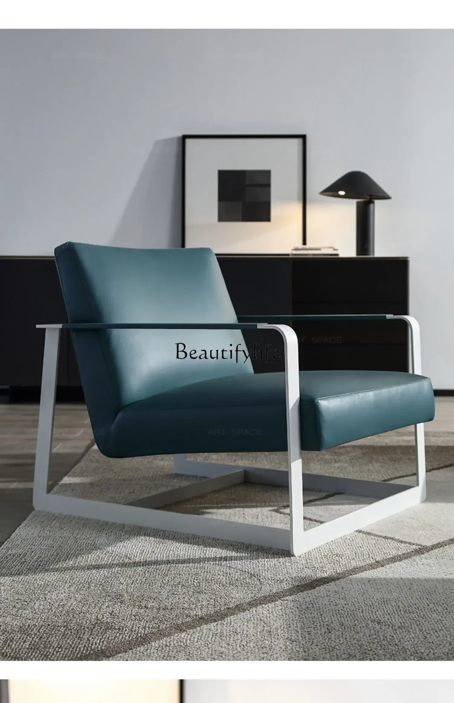 XX talian Minimalist Single Sofa Chair Modern Industrial Leather Tiger Chair
