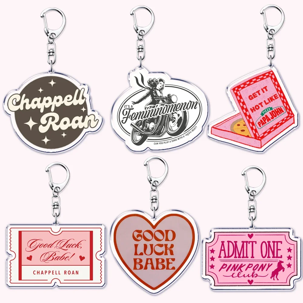 Popular Singer Pink Pony Club Good Luck Babe Keychains for Accessories Bag Hot To Go Femininomenon Keyrings Jewelry Fans Gifts