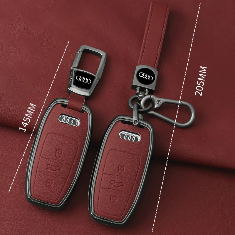 Metal Alloy Car Key Case Cover for Audi A4 A5 A6 A7 A8 Quattro Q8 Q5 S6 S7 S5 S4 RS6 RS7 Key Shell Protection Accessories