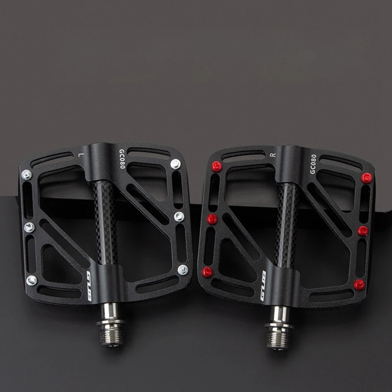 GUB 1Set Carbon Fiber Bike Pedal 3 Sealed Bearing Ultralight Bicycle Platform Pedals Black