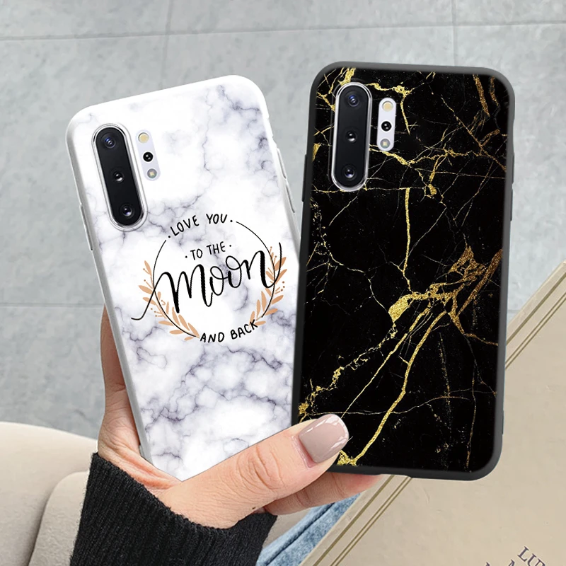 Case For Samsung Galaxy Note 10 Bags Note10 Lite Plus Back Cover TPU Fundas Marble Stone Texture Coque For Samsung Note 10 Capa