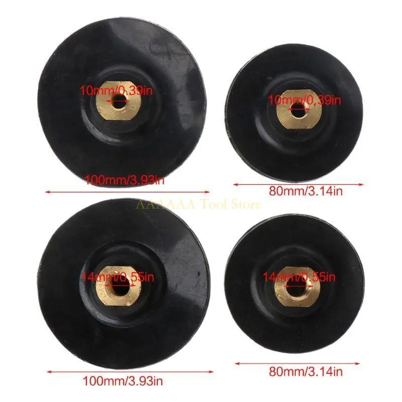 

A2BE 4'' Rubber Backing Pad with Hook and Loop Backing Arbor for Auto Grinding Machine Grinders Flexible Durable