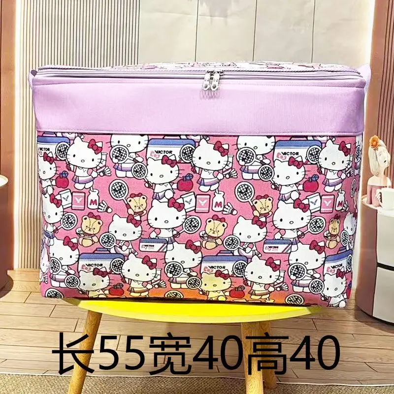 

Kawaii Sanrio Hello Kitty Thickened with Lid Steel Hoop Anime Cartoon Cute Student Clothes Quilt Storage Basket Girls Gifts Toys