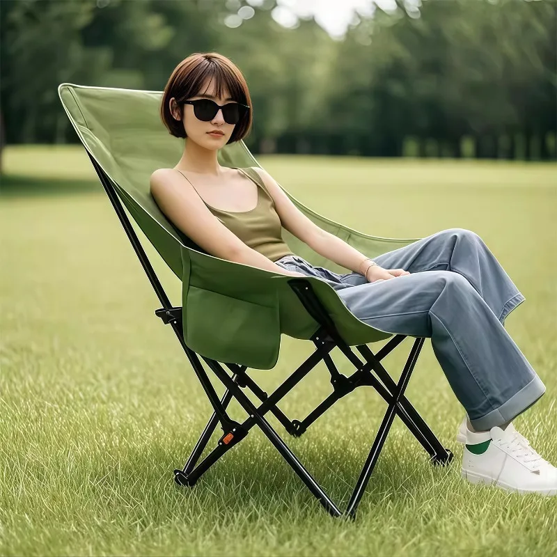 Four-speed adjustable recliner simple folding bed portable moon chair office lunch break four-speed adjustable recliner bed