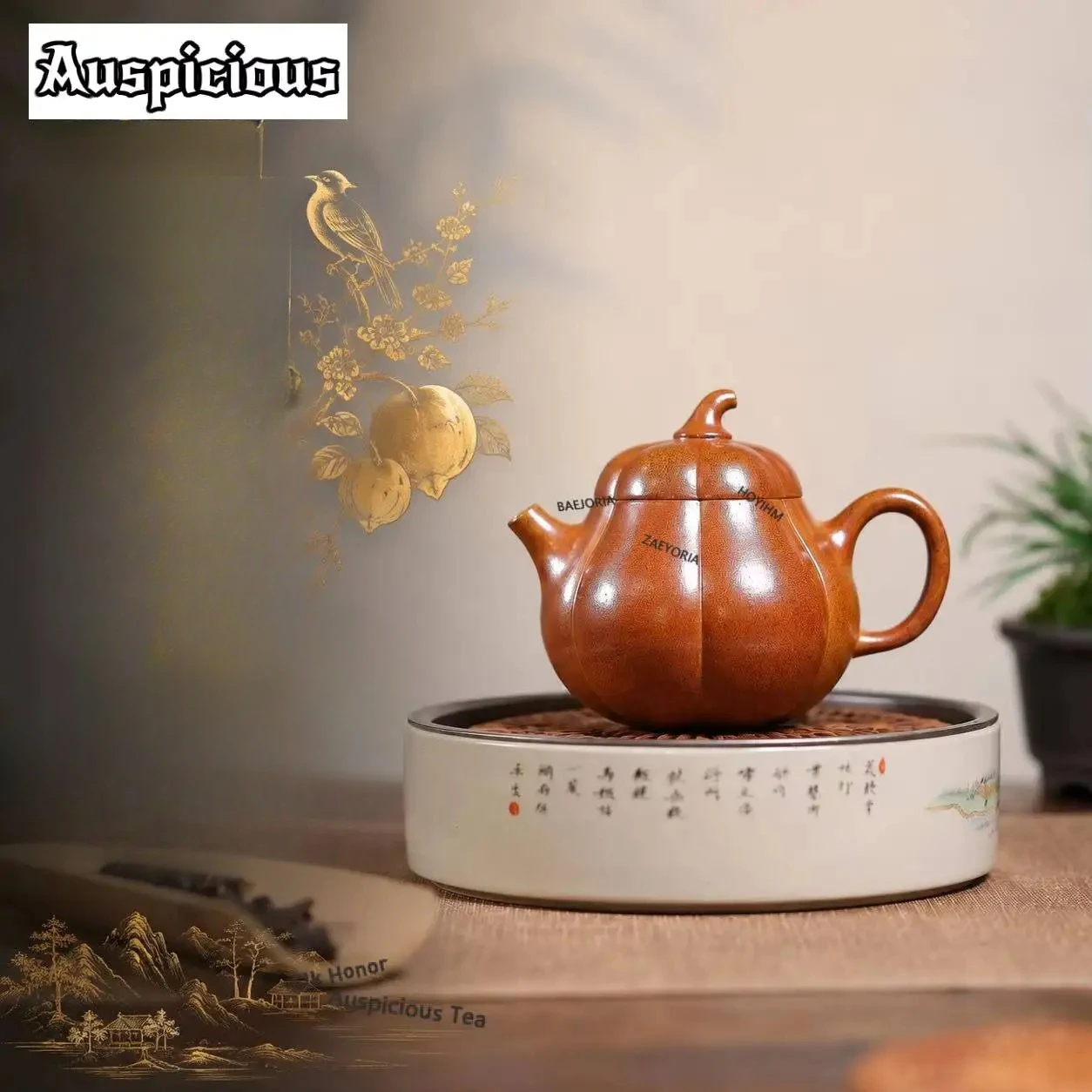 ZAEYORIA 160ml Ancient Yixing Purple Clay Teapots Handmade Eggplant Pot Raw Ore Wood-fired Mud Kettle Zisha Tea Set Decoration