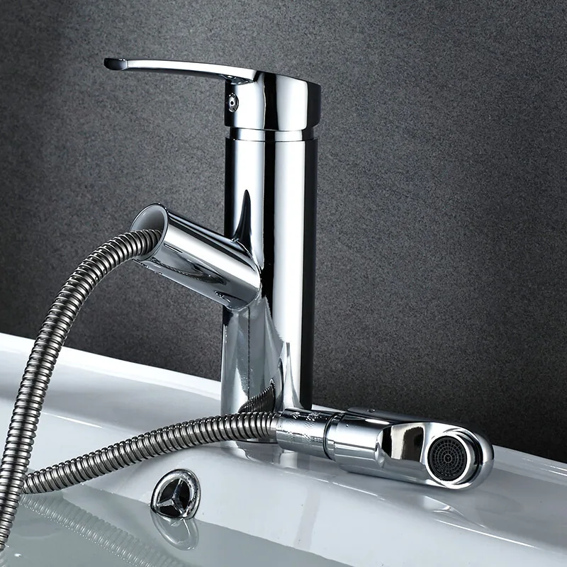 Black faucet pull-out style for bathroom sink