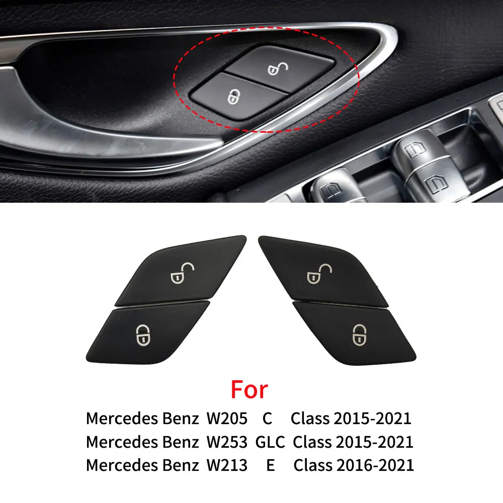 For Mercedes W205 W293 W253 W213 W447 Car Interior Central Door Lock Unlock Switch Button Cover For Benz C EQC GLC E V Class