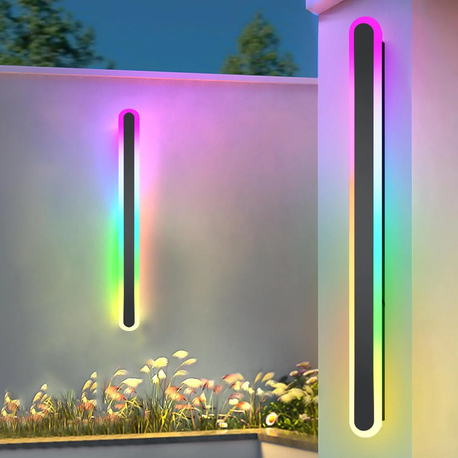 

RGB 3000K Waterproof LED Wall Lamp IP65 Strip Light for Stair Garden Bedroom Living Room Background Bedside Lighting