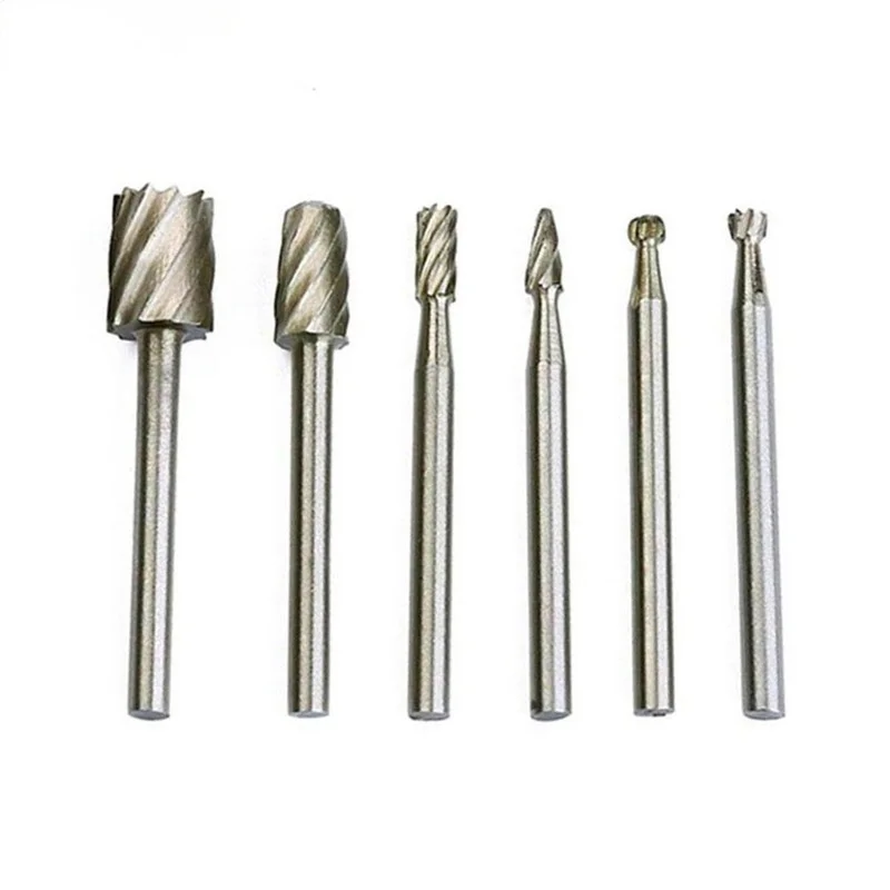 BINOAX 6/10Pcs Titanium Dremel Routing ไม้โรตารี่แฟ้มไม้แกะสลักมีดเครื่องมือ