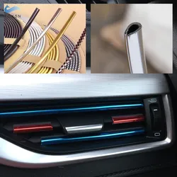 For Ford Audi Honda VW BMW Toyota DIY Car Interior Chrome U Shape Air Conditioner Air Vent Grille Outlet Blade Decorative Strip