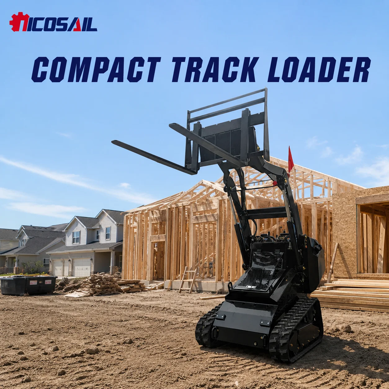 OEM Mini Skid Steer Loader Compact Hydraulic Construction Equipment for Landscaping Farm Material Handling