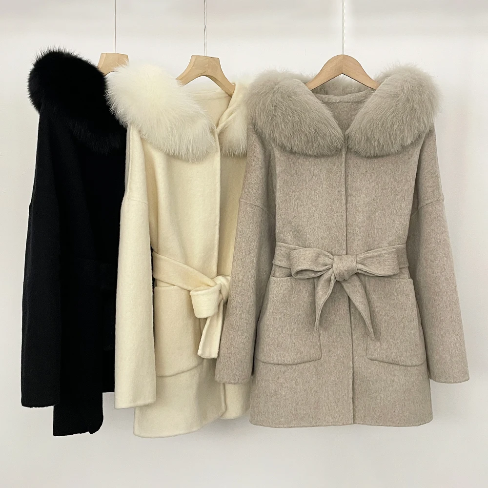 Women's Woolen Coat Korean Reviews Many Outer New in Coats & Jackets Winter Clothes Sale Hooded Coat Luxury Wool & Blends Coats