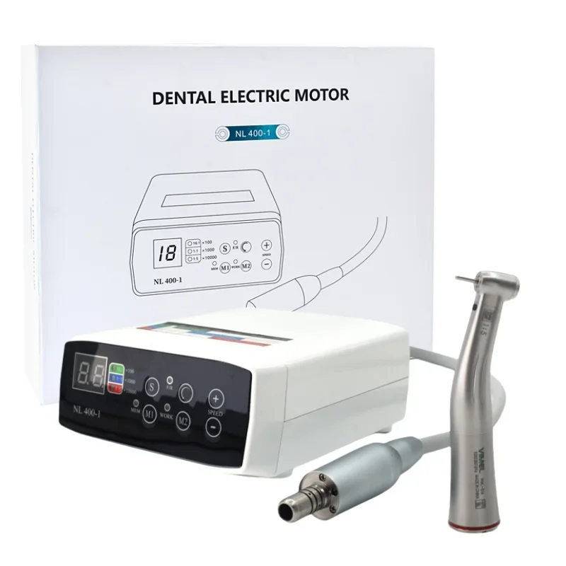 LED Brushless den tal Electric Motor with 1:5  Fiber Contra Angle Handpiece Portable den tal Electric Motor for cli nic