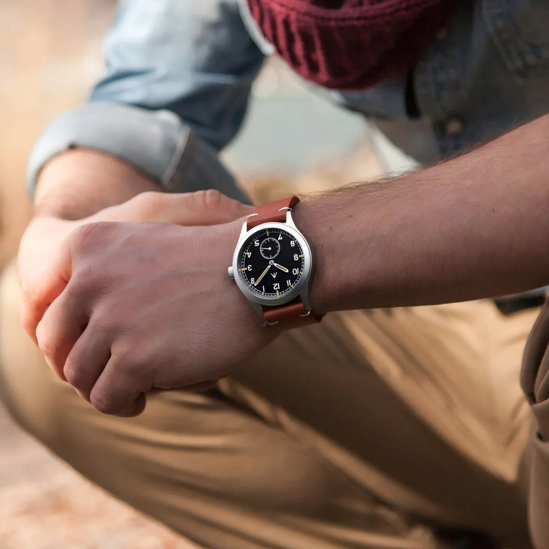 MILITREK 2025 جديد 1L45 العسكرية الرجعية الرجال ساعة كوارتز جلدية الياقوت الفولاذ المقاوم للصدأ 10bar مقاوم للماء C3 مضيئة reloj hombre