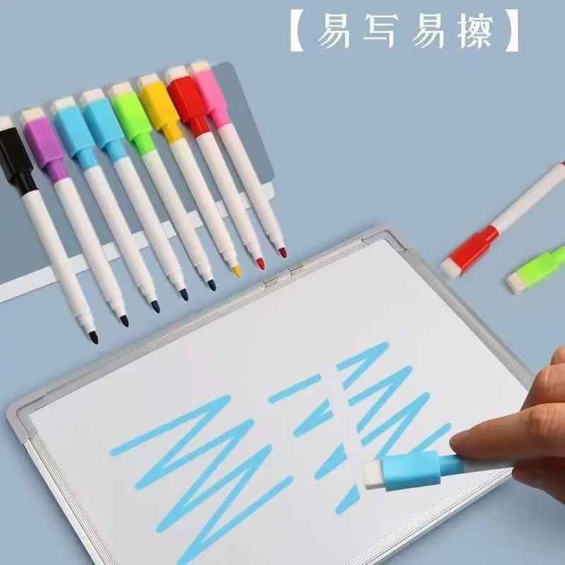 

16PCS Magnetic Color Whiteboard Pen Erasable Children Non-Toxic Security Sketch Pen Thin Head Kindergarten Graffiti Writing Pen