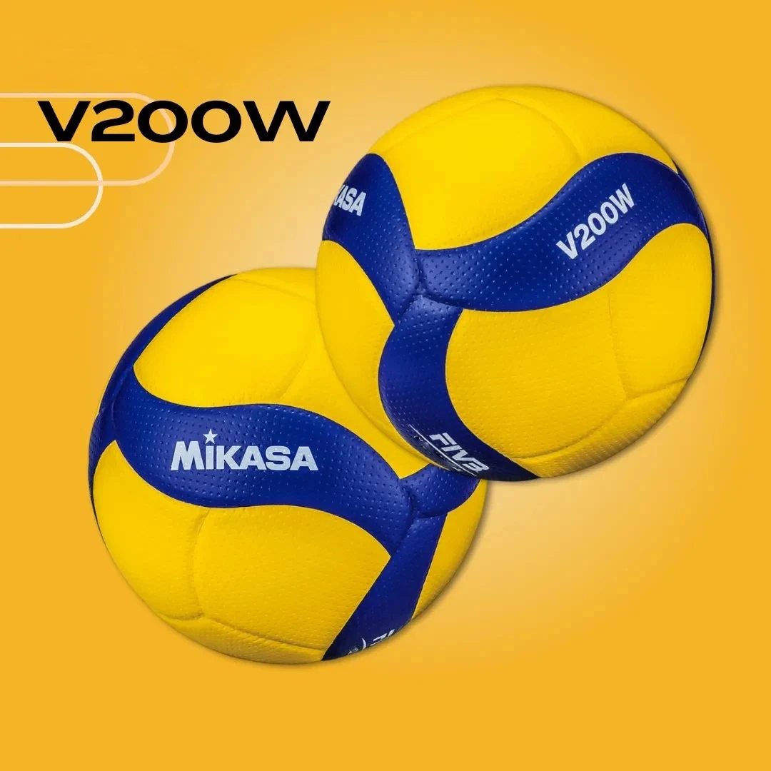 كرة طائرة V200W V300W أزرق أصفر مقاس 5 كرة طائرة عالية الجودة من البولي يوريثان بالغراء الساخن للمراهقين والكبار في الأماكن المغلقة والخارجية