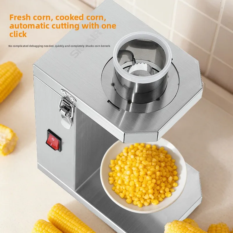 Stainless Steel Electric Corn Thresher, Mini Corn Peeler Machine & Vegetable Cutter for Fresh Corn