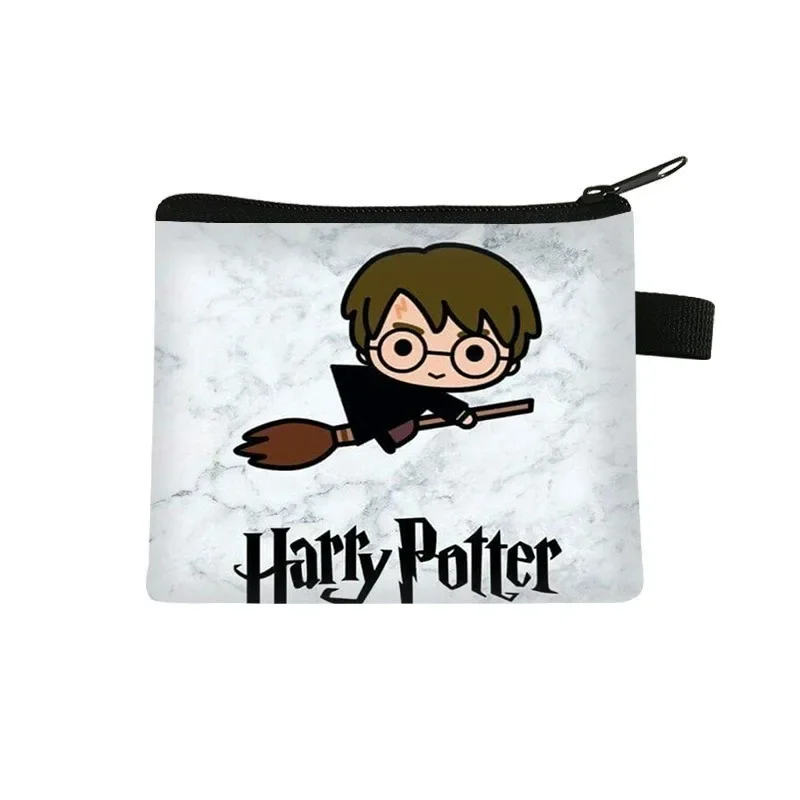 Harries Potters Coin Wallet Anime Figure Potters Hermiones Voldemort Staffs Hogwarts Fashion Coin Bank Card Storage Bag Man Gift