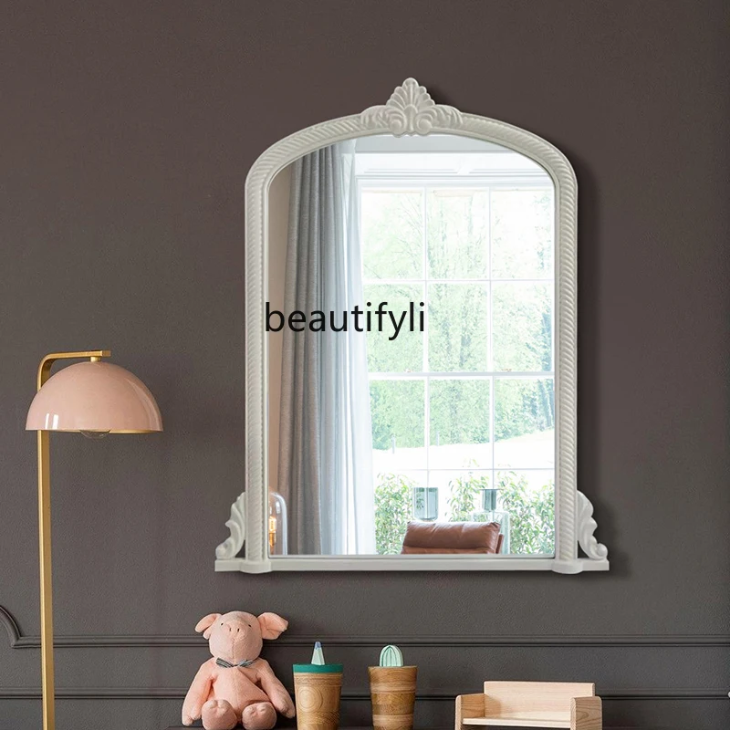 

European makeup mirror American retro vanity mirror French desktop desktop toilet bathroom fireplace mirror