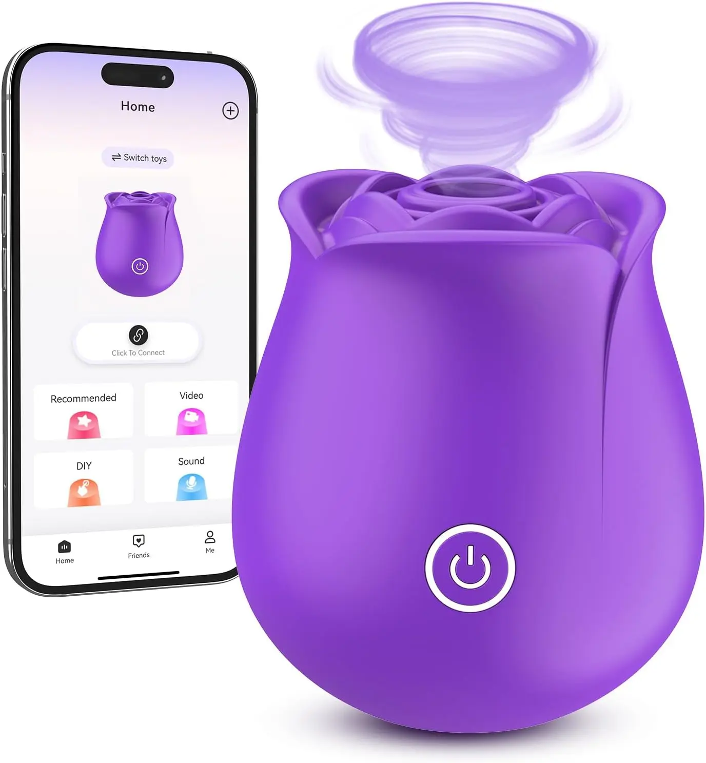 Neworld Sucking Vibrators Rose Toy - Rose Sex Toy Vibrator Stimulator with 6 Suction & Vibrating Modes, Sex Toys Clitoral N