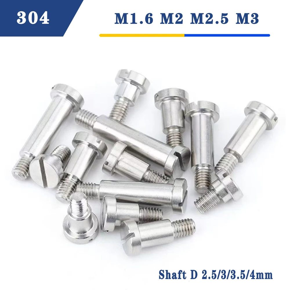 304 Stainless Steel Slotted Shoulder Step Screw M1.6-M3 Precision Position Limit Plug Set Screw for CNC Mold Automation Fixture