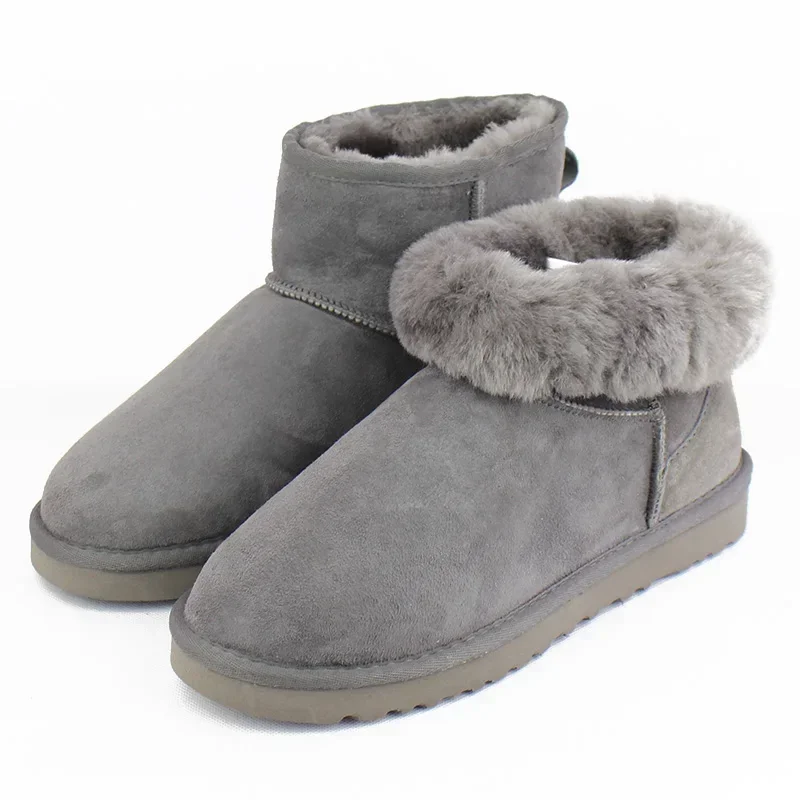 Top Quality 100% Genuine sheepskin Leather Snow boots warm Winter Boots Waterproof Women Boots Ankle Boots Shoes