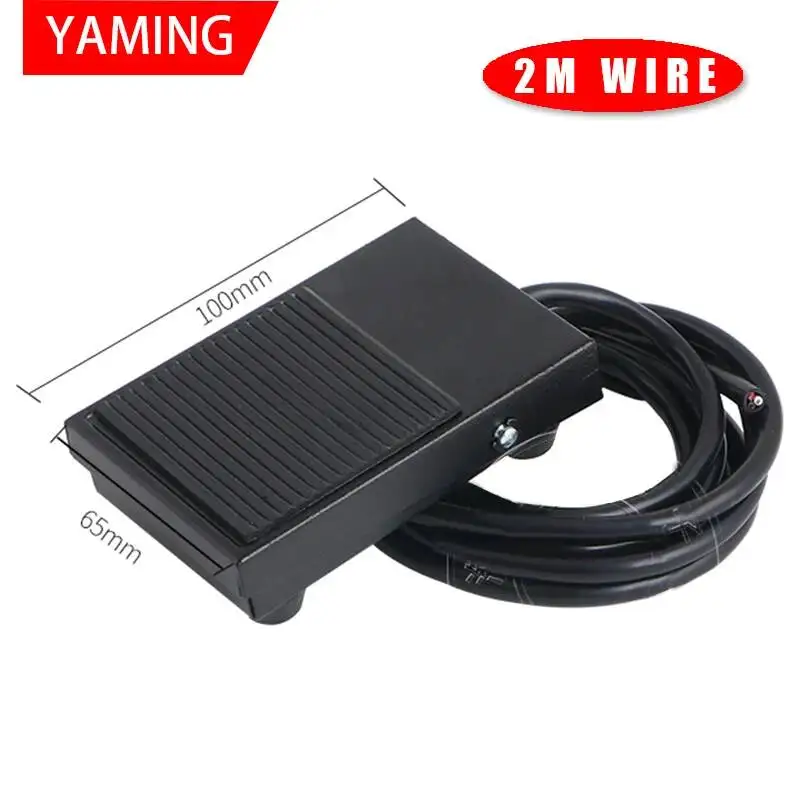 TFS-1 Pedal Foot Switch Controller With Two Meters Wire Momentary Reset SPDT With Iron Shell 10A 220/380V