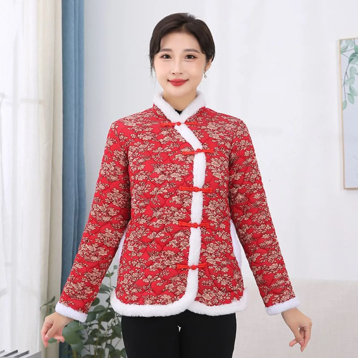 

Dongbei Big Flower (Da Hua Ao), утолщенная куртка Тан на пуговицах в виде лягушки | Вирусное пальто больших размеров для мужчин, китайские куртки