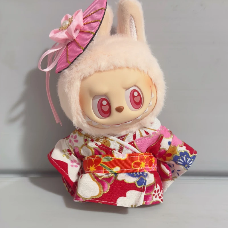 17cm Labubu Idol Dolls Clothes Beautiful Japan Kimono Accessories Korea Kpop Exo Clothing Hoodie Plush Doll'S Clothes DIY Gifts