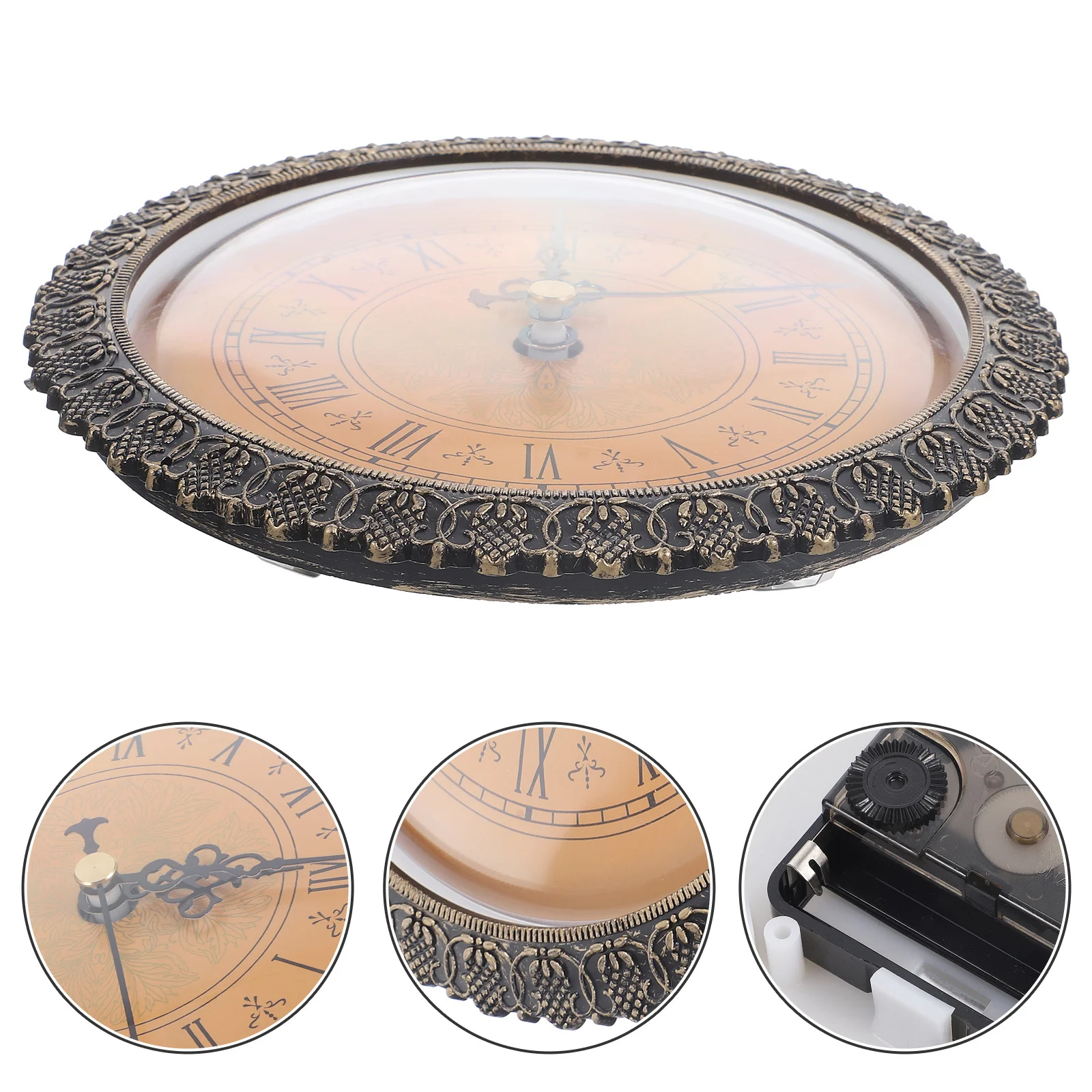 

Round Vintage Diy Roman Number Clock Insert Inlaid Clock Movement For Home Decoration Accessories
