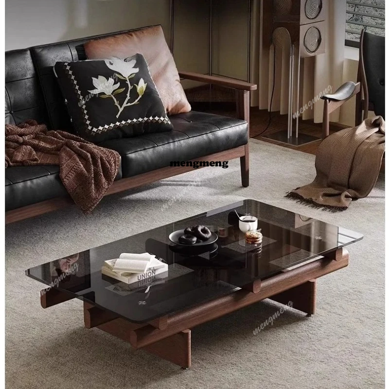 

Nordic Creative Coffee Table Modern Designer Solid Wood Glass Coffee Tables Minimalist Villa Home Furniture Escritorios