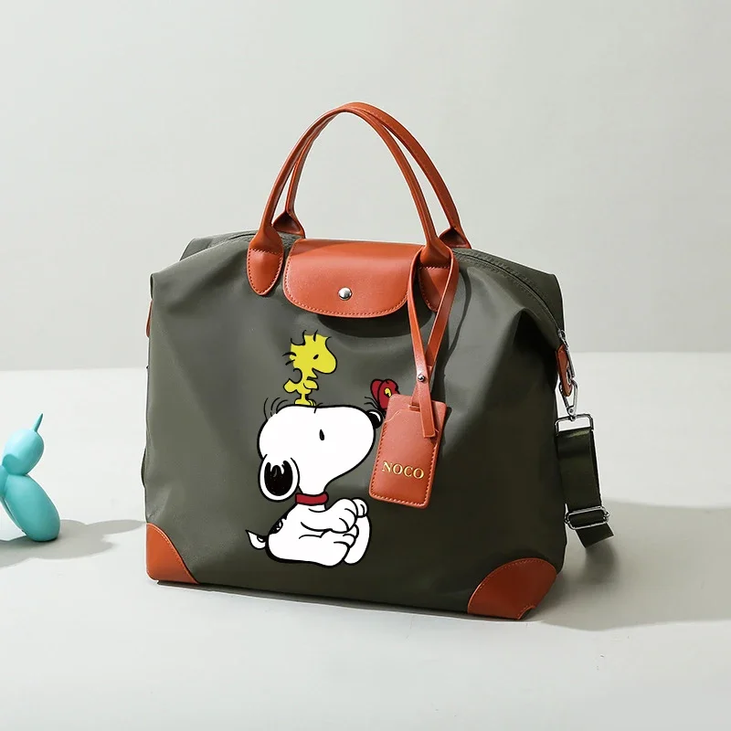 Snoopy กระเป๋าสะพายไหล่แฟชั่นความจุขนาดใหญ่กระเป๋าออกกําลังกายแบบพกพาสาวกันน้ําว่ายน้ํากีฬากลางแจ้งเดินป่าตั้งแคมป์กระเป๋าถือ