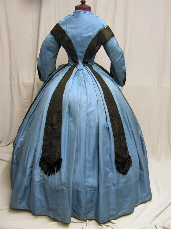 18th Century Civil War Fashion Dress Costume Victorian Civil War Southern Belle Blue Ball Gown Princess Dress Custom Made