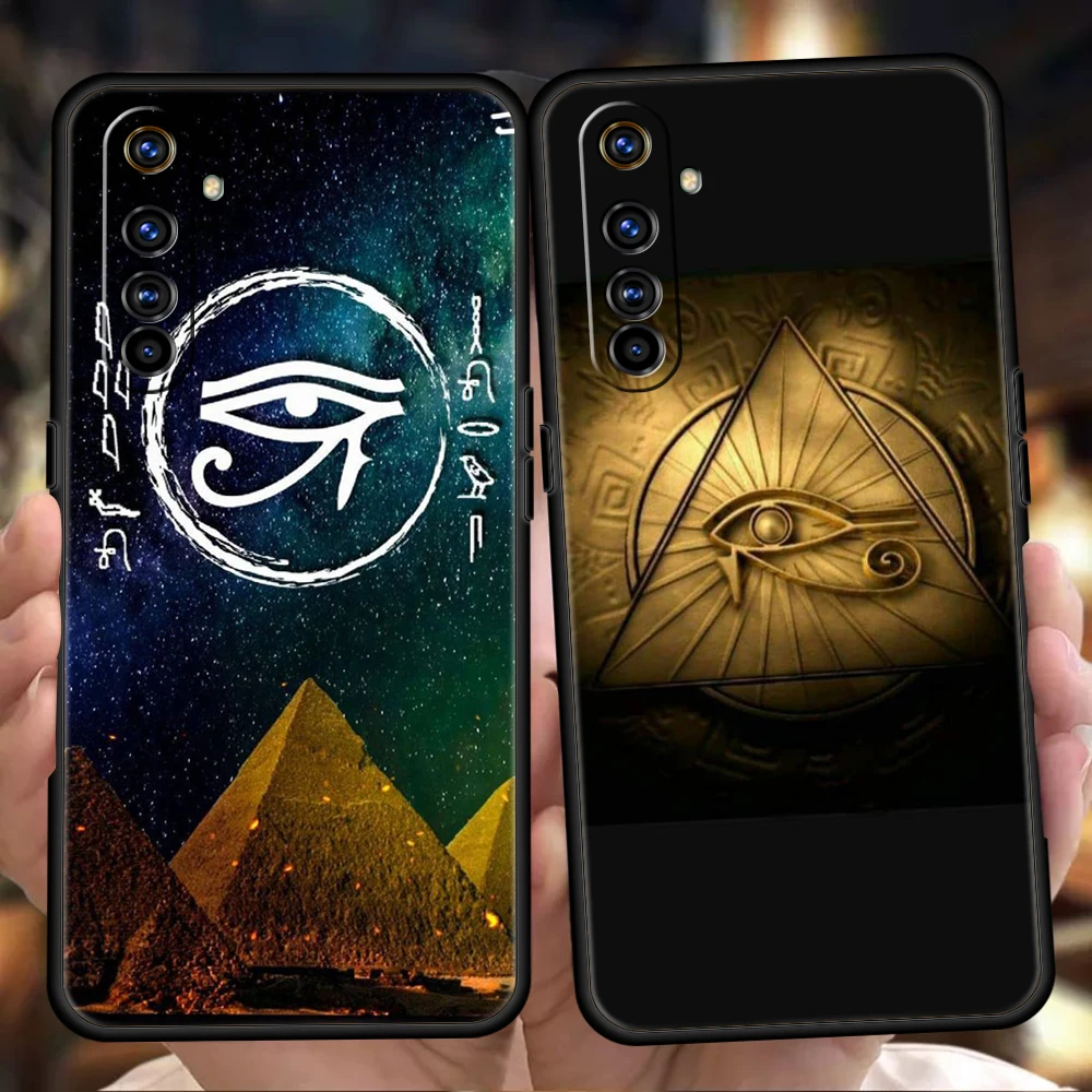 Sacred Eye Of Horus Egypt Fresco Phone Case for Oppo A17 A12 A57 A74 A16 Find X5 X6 A52 A53 A54 A15 Reno 6 Z 7 Pro A9 2020 Shell