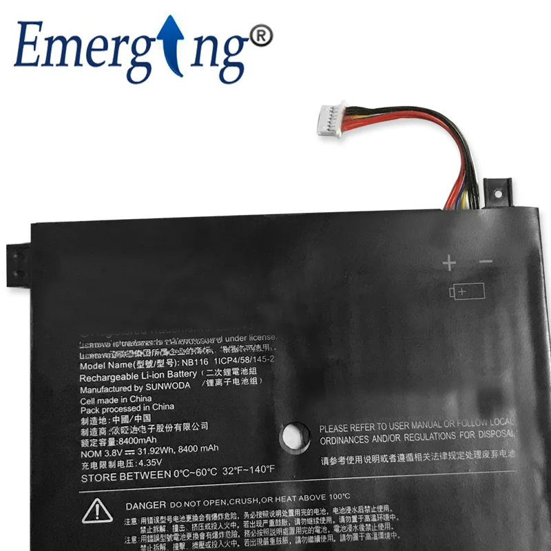 3.8V 31.92Wh 8400mah New Original  NB116  Laptop Battery for Lenovo Ideapad 100S NB116 0813001 5B10K37675